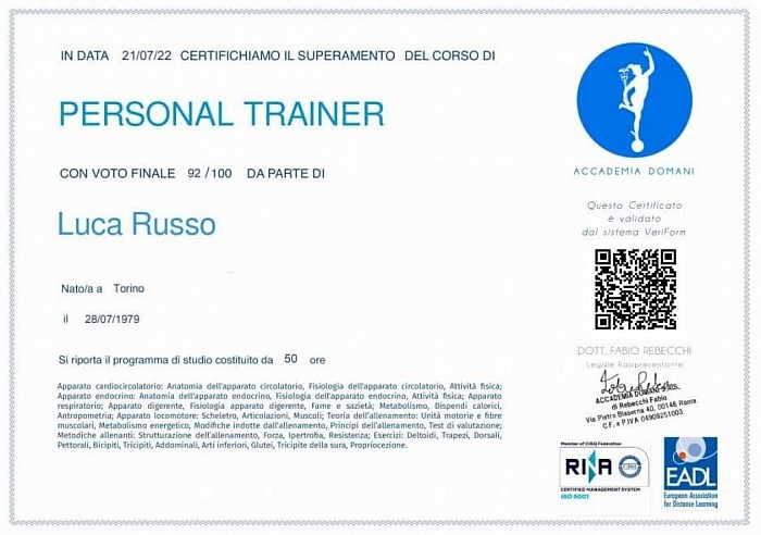 Luca Russo personal trainer